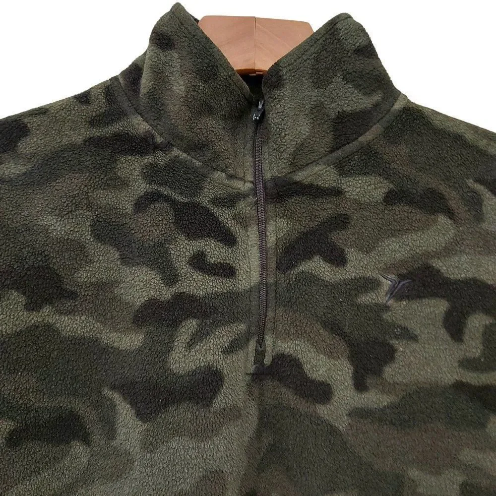 Old Navy Boys Fleece Camo Sweater 14 Green 1/4 Zip Warm Travel Outdoor